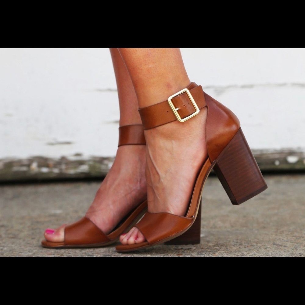 Steve Madden Estoria Block Heels Cognac Size 6